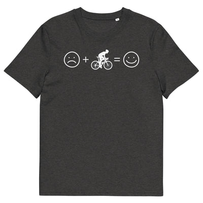 Lächelndes Gesicht und Radfahren - Herren Premium Organic T-Shirt fahrrad xxx yyy zzz Dark Heather Grey