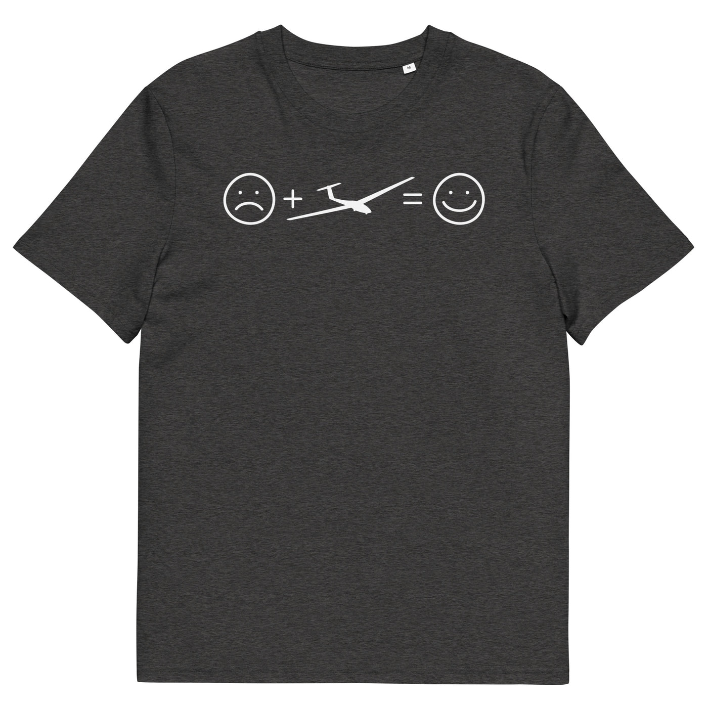 Lächelndes Gesicht und Segelflugzeug - Herren Premium Organic T-Shirt berge xxx yyy zzz Dark Heather Grey