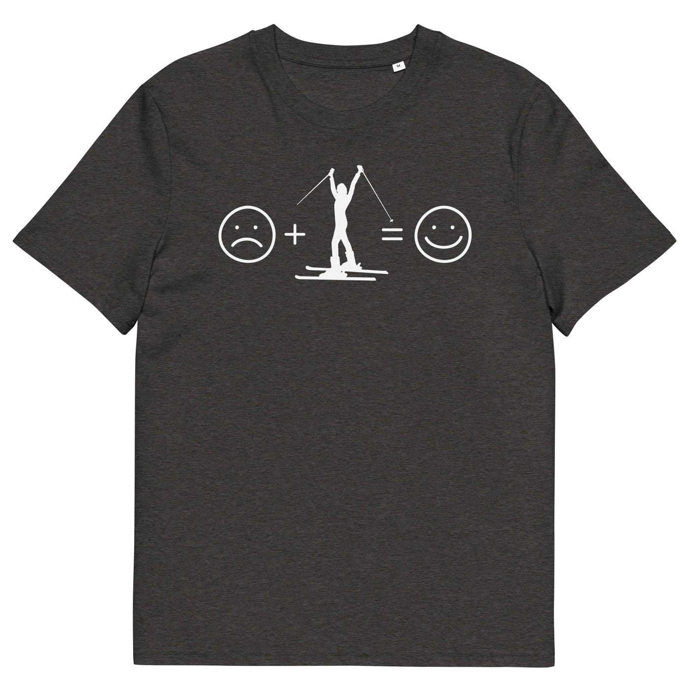 Lächelndes Gesicht und Skifahren - Herren Premium Organic T-Shirt klettern ski xxx yyy zzz Dark Heather Grey