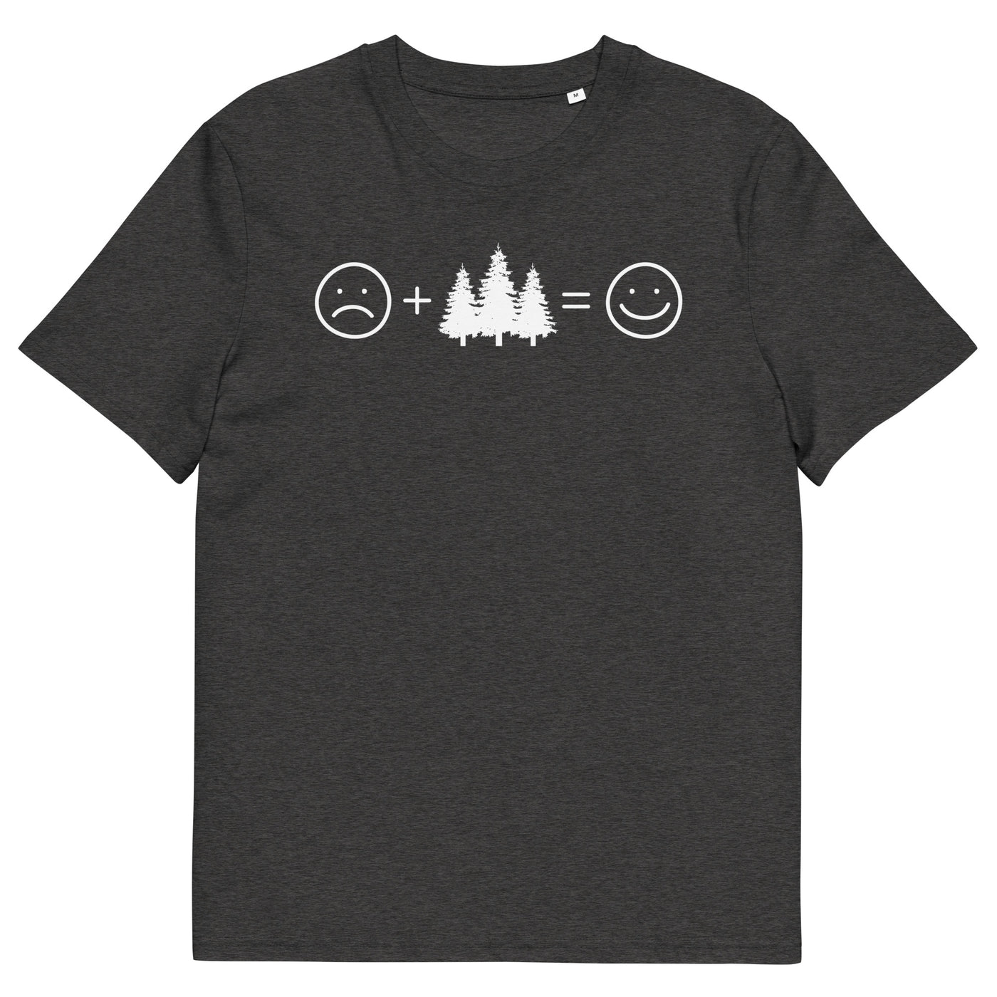 Lächelndes Gesicht und Bäume - Herren Premium Organic T-Shirt camping xxx yyy zzz Dark Heather Grey