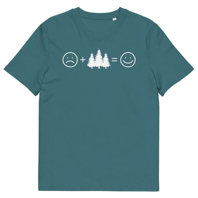 Lächelndes Gesicht und Bäume - Herren Premium Organic T-Shirt camping xxx yyy zzz Stargazer