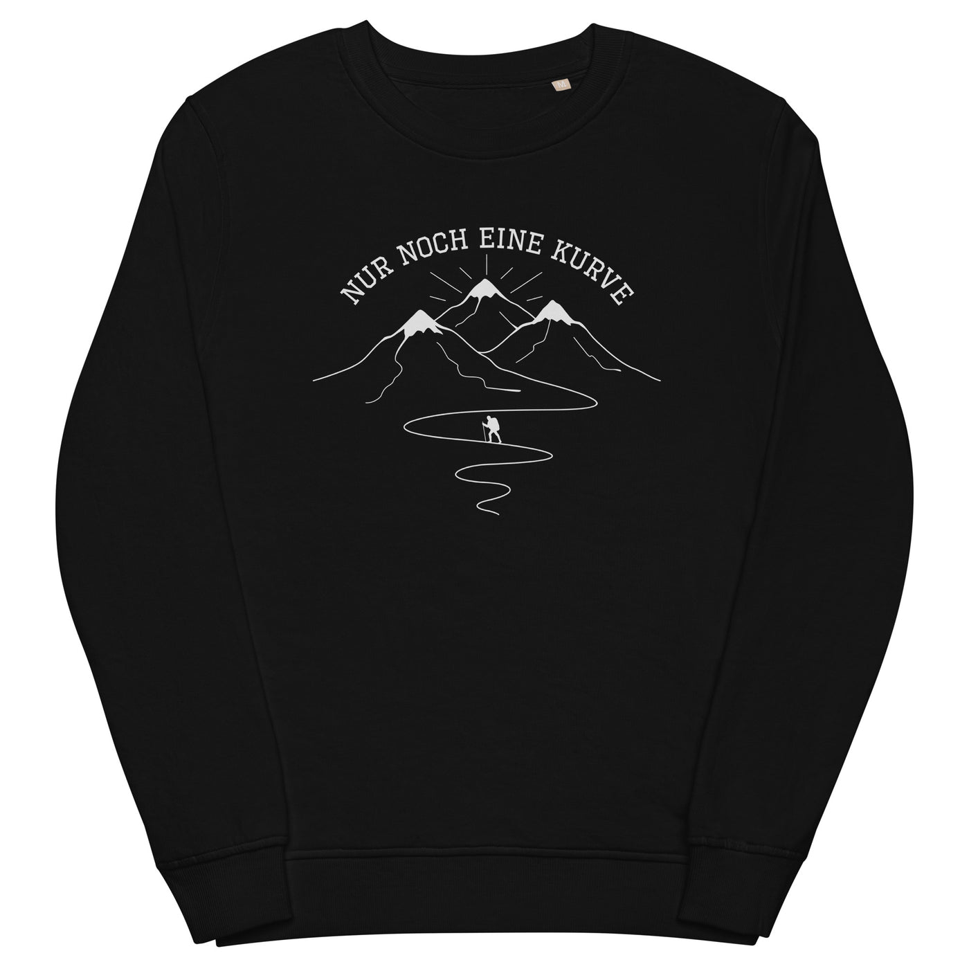 Nur noch eine Kurve - Unisex Premium Organic Sweatshirt berge wandern Schwarz