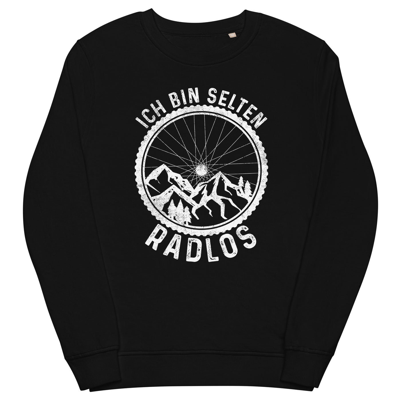 Ich bin selten radlos - Unisex Premium Organic Sweatshirt fahrrad mountainbike Schwarz