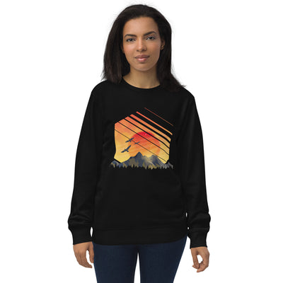 Sonnenaufgang Alpen - Unisex Premium Organic Sweatshirt berge Schwarz