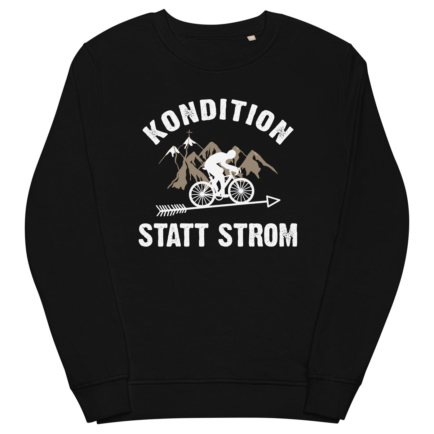 Kondition statt Strom - Unisex Premium Organic Sweatshirt fahrrad mountainbike Schwarz