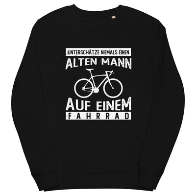 Alter Mann auf einem Fahrrad - Unisex Premium Organic Sweatshirt fahrrad Schwarz