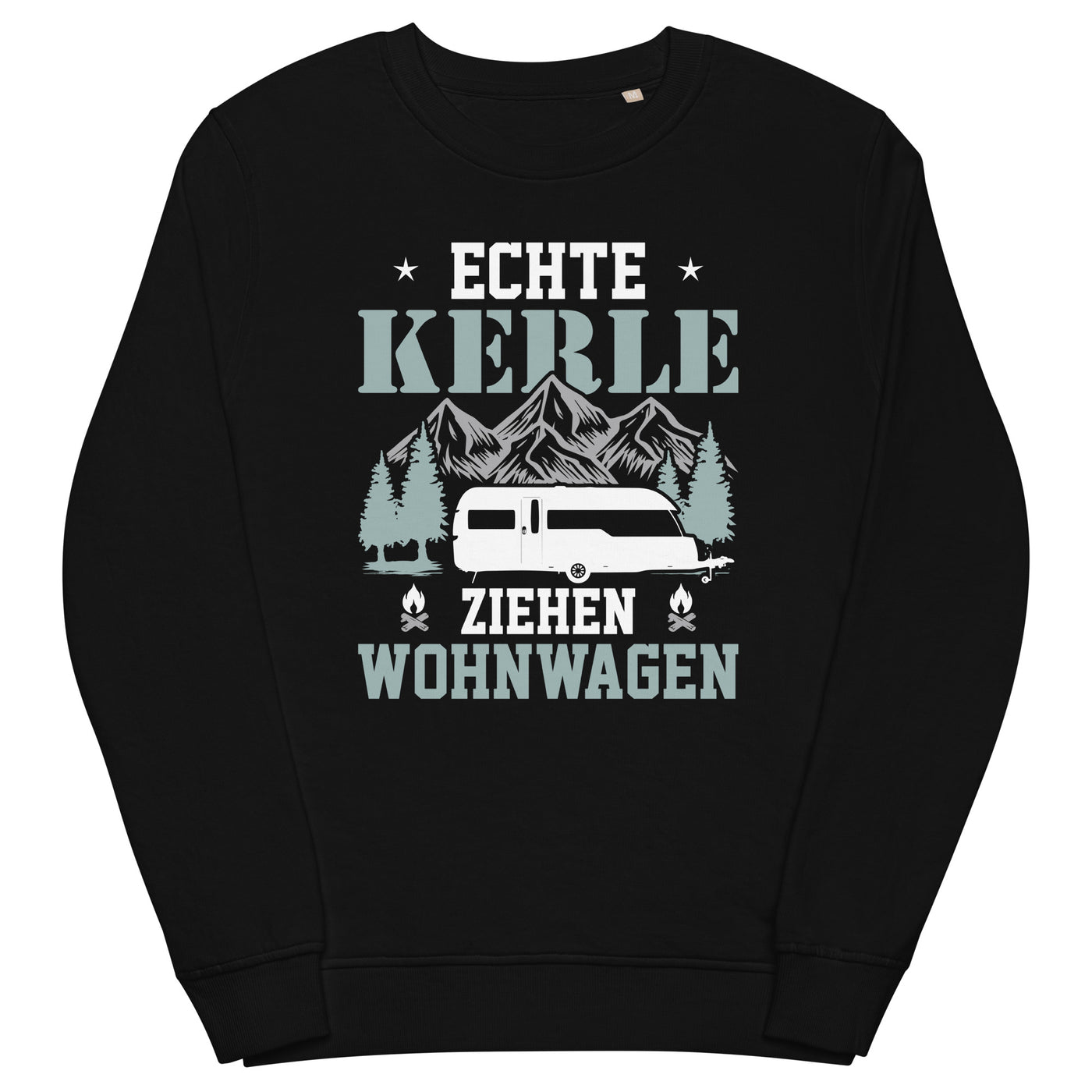 Echte Kerle ziehen Wohnwagen - Unisex Premium Organic Sweatshirt camping Schwarz