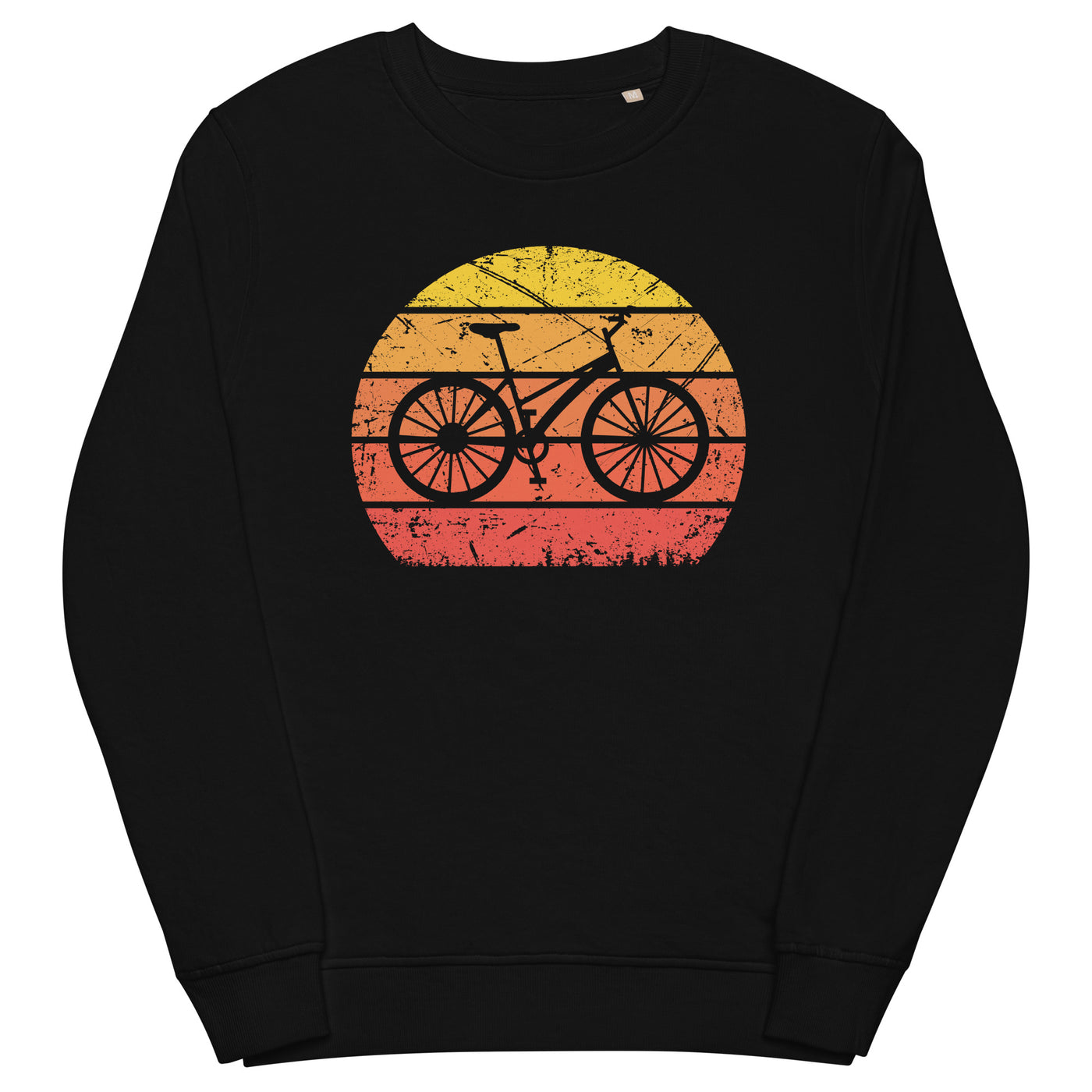 Vintage Sun and Cycling - Unisex Premium Organic Sweatshirt fahrrad Schwarz