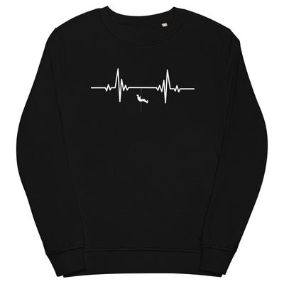 Heartbeat sport rock climbing - Unisex Premium Organic Sweatshirt klettern Schwarz