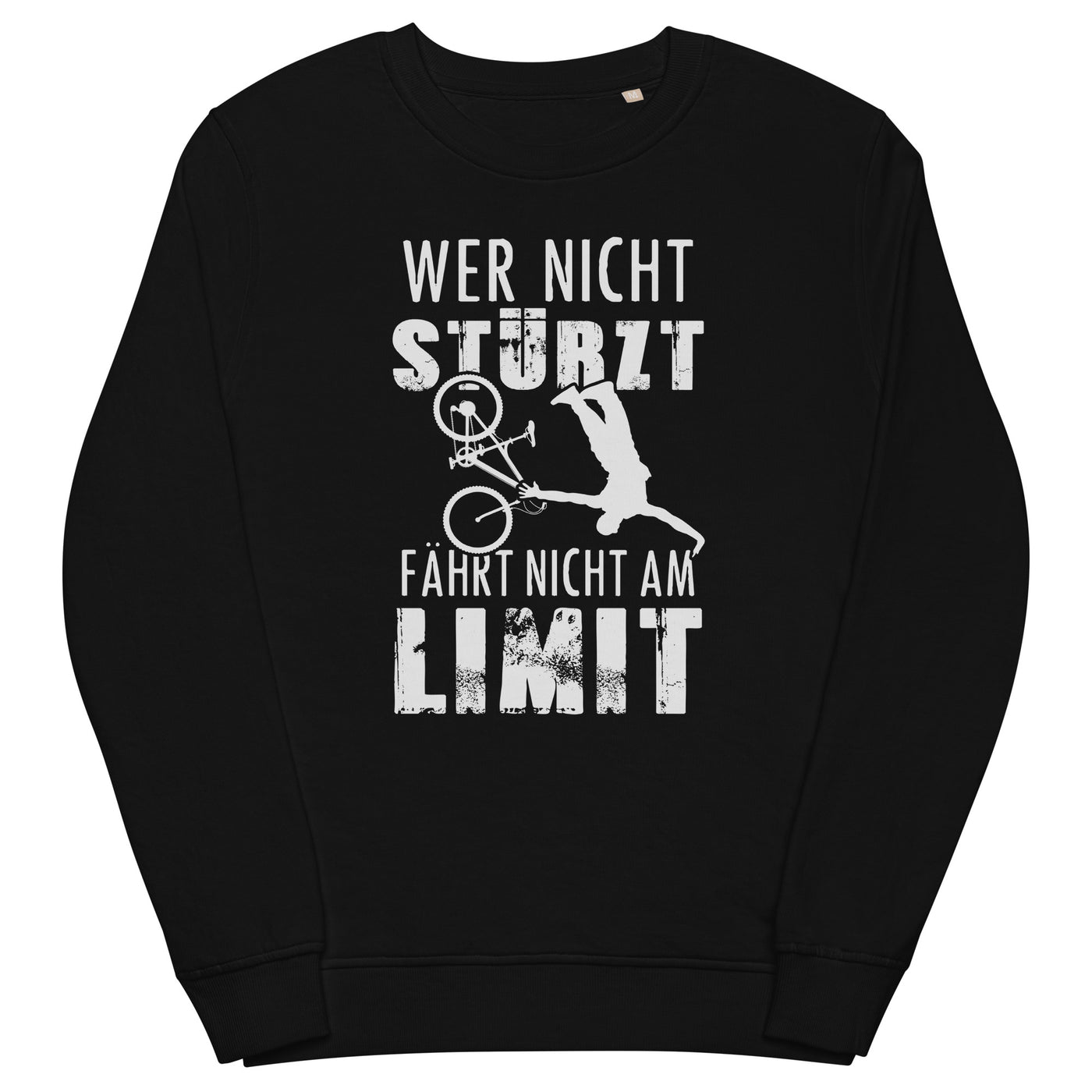 Wer nicht stürzt - fährt nicht am Limit - Unisex Premium Organic Sweatshirt mountainbike Schwarz