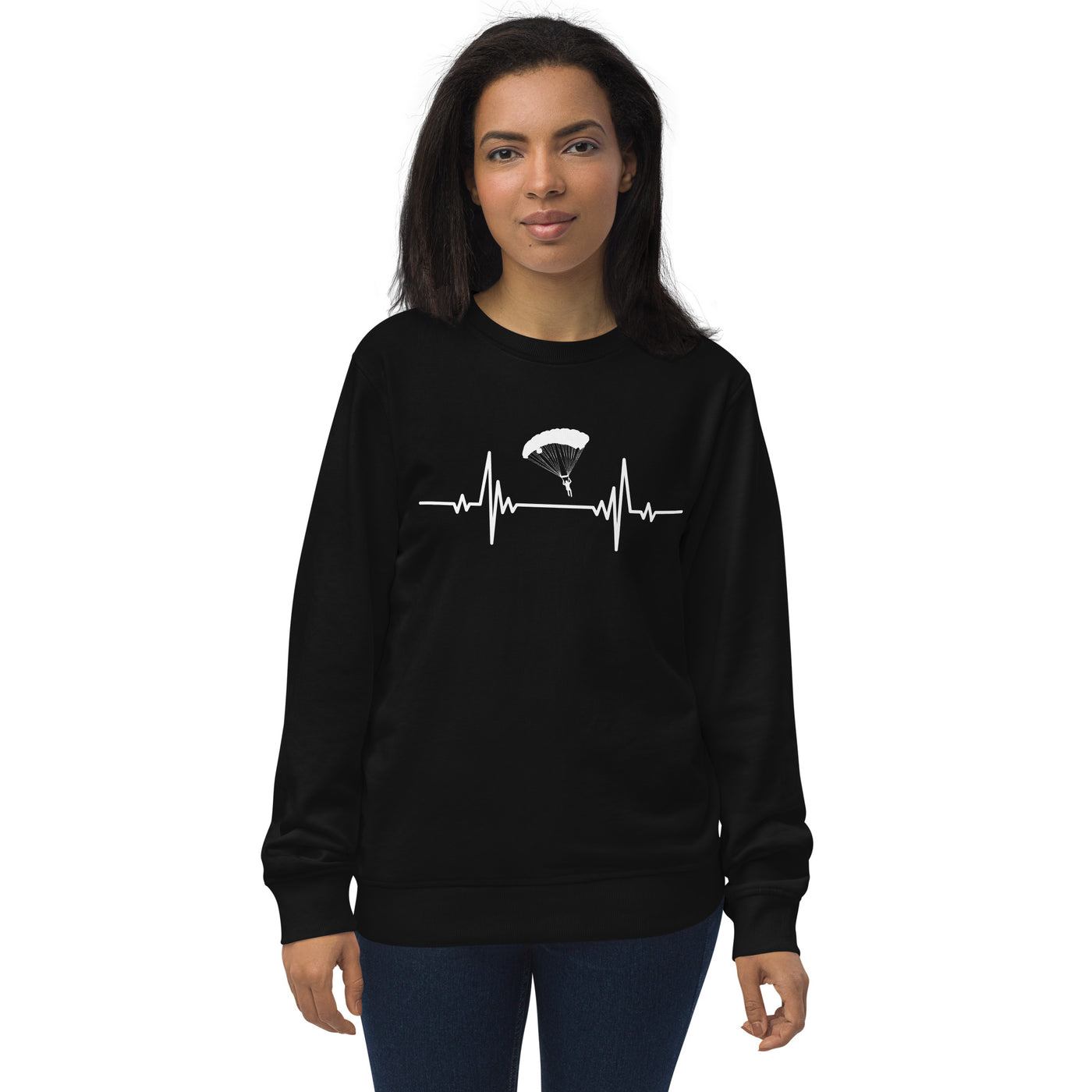 Heartbeat adventure sport of flying paragliders - Unisex Premium Organic Sweatshirt berge Schwarz