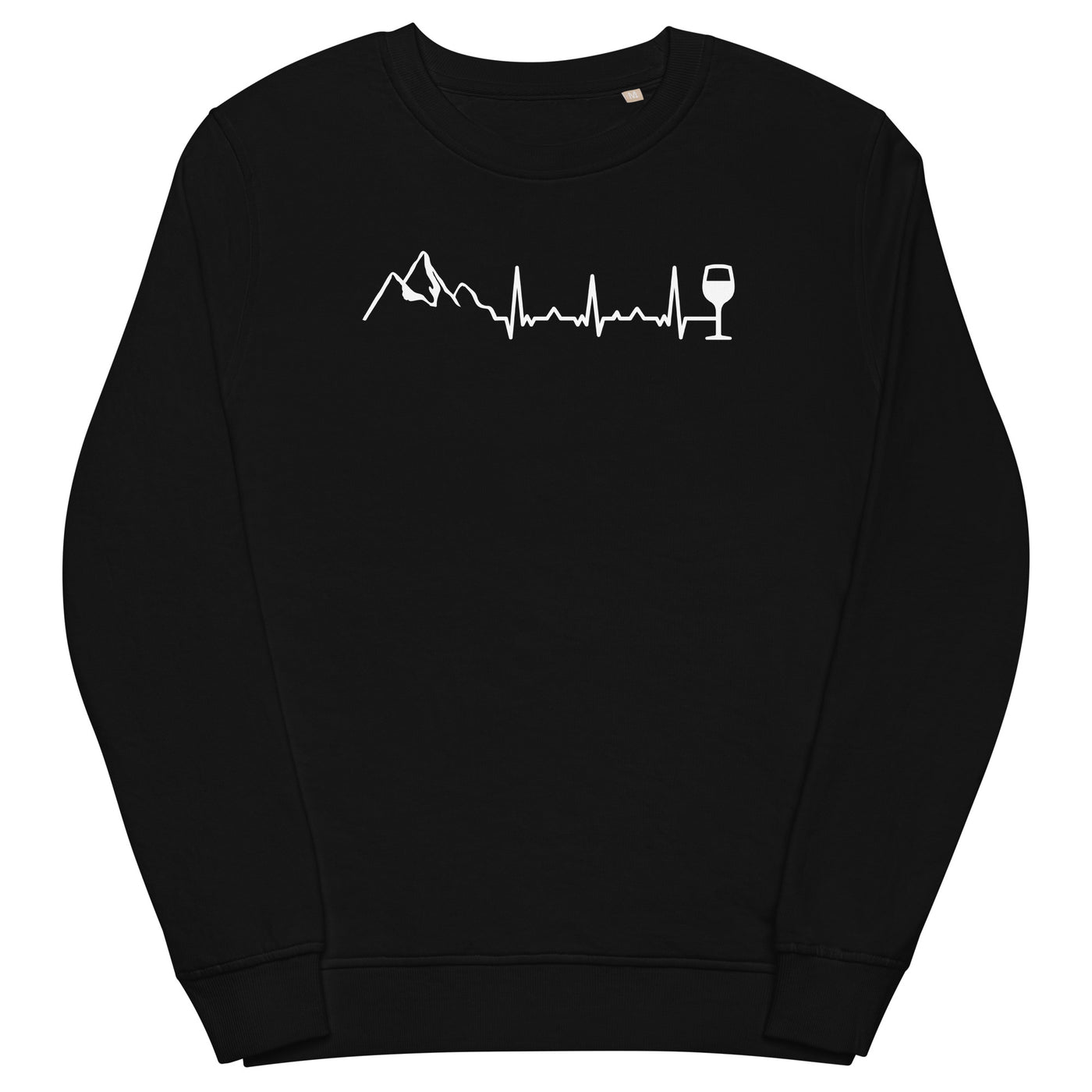 Heartbeat Wine and Mountain - Unisex Premium Organic Sweatshirt berge Schwarz