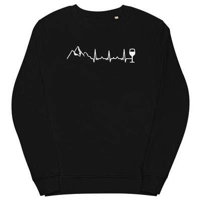 Heartbeat Wine and Mountain - Unisex Premium Organic Sweatshirt berge Schwarz