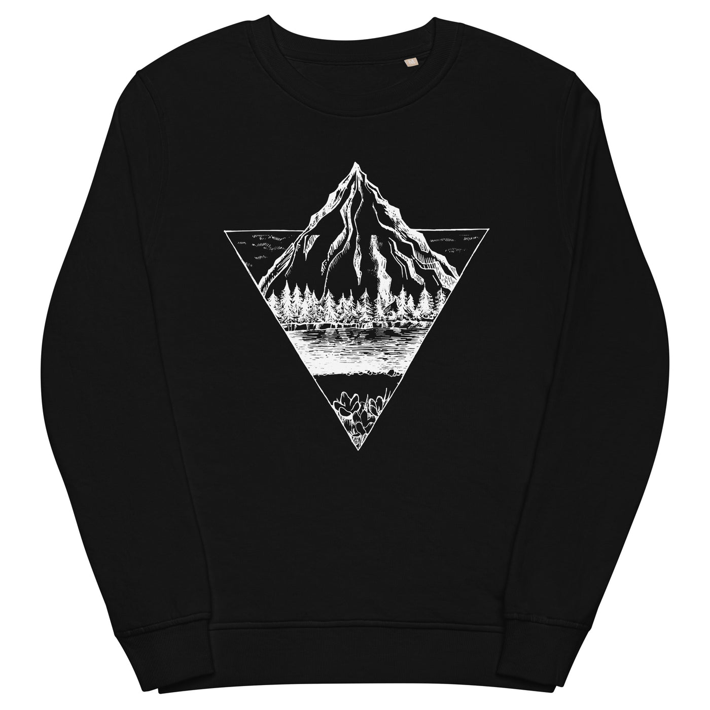 Berg - Geometrisch - Unisex Premium Organic Sweatshirt berge wandern Schwarz