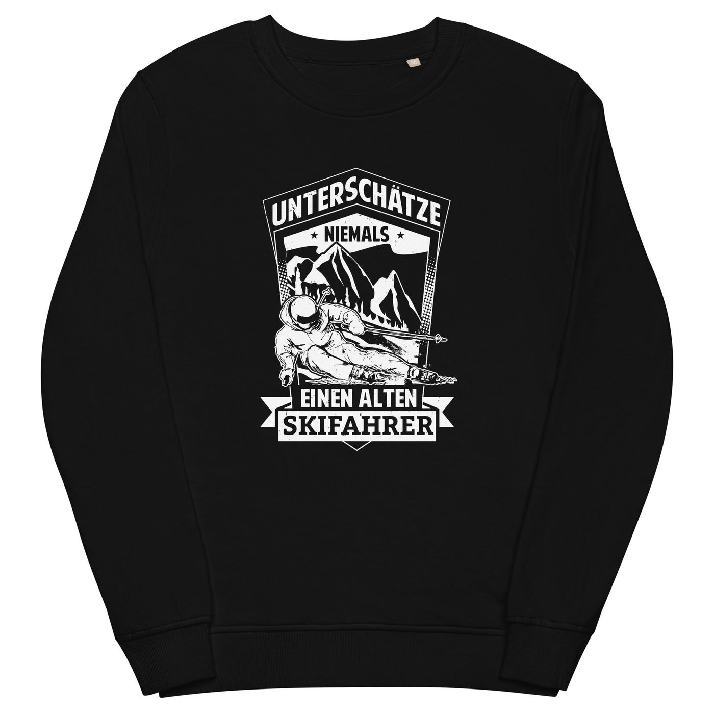 Unterschätze niemals nen alten Skifahrer - Unisex Premium Organic Sweatshirt ski Schwarz