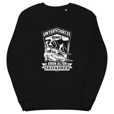 Unterschätze niemals nen alten Skifahrer - Unisex Premium Organic Sweatshirt ski Schwarz