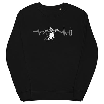 Herzschlag Berge, Wein und Ski - (S.K) - Unisex Premium Organic Sweatshirt klettern Schwarz