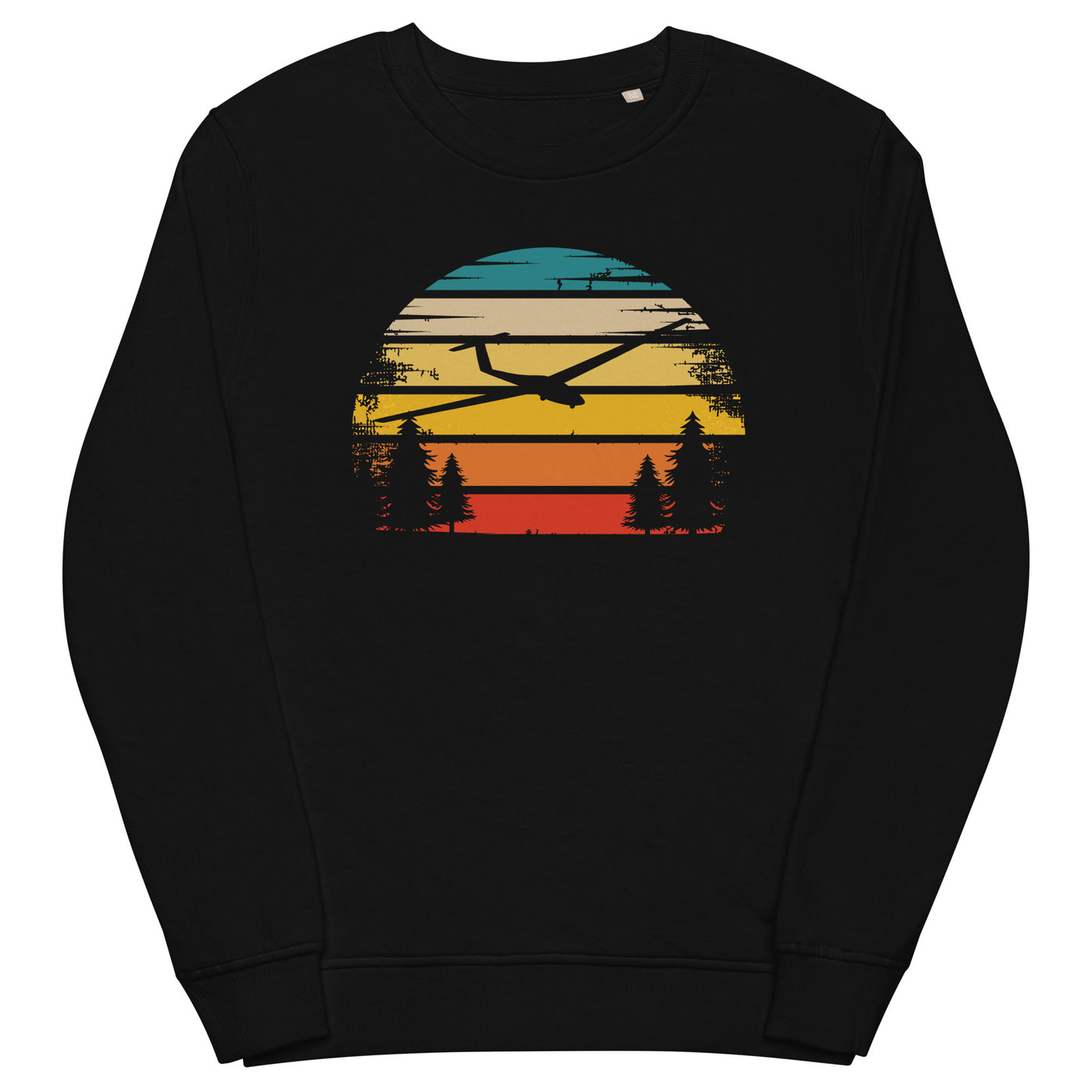 Retro Sonne und Segelflugzeug - Unisex Premium Organic Sweatshirt berge xxx yyy zzz Black