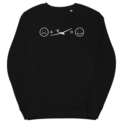 Lächelndes Gesicht und Segelflugzeug - Unisex Premium Organic Sweatshirt berge xxx yyy zzz Black