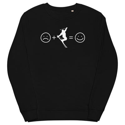 Lächelndes Gesicht und Skifahren - Unisex Premium Organic Sweatshirt klettern ski xxx yyy zzz Black