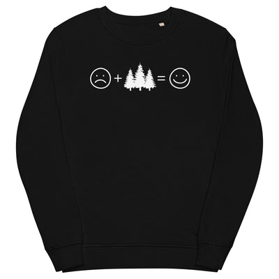 Lächelndes Gesicht und Bäume - Unisex Premium Organic Sweatshirt camping xxx yyy zzz Black