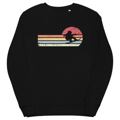 Sonne und Retro Linies - Snowboarding - Unisex Premium Organic Sweatshirt snowboarden xxx yyy zzz Black