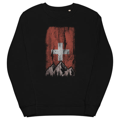 Schweizer Flagge und Berge - Unisex Premium Organic Sweatshirt berge xxx yyy zzz Black