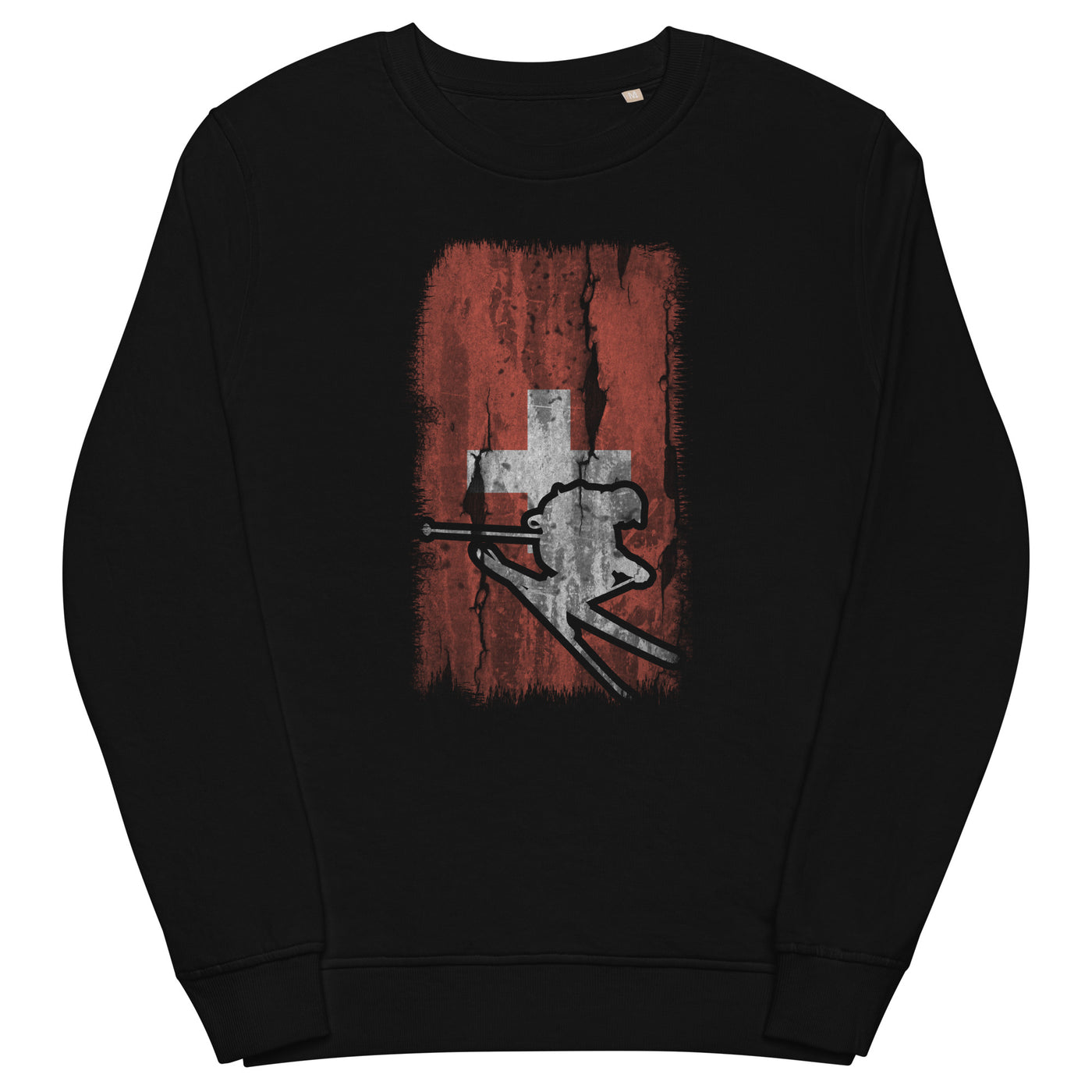 Schweizer Flagge und Skifahren - Unisex Premium Organic Sweatshirt klettern ski xxx yyy zzz Black