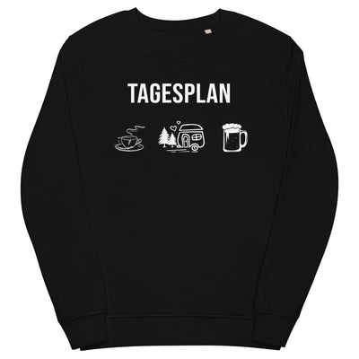 Tagesplan Kaffee, Camping und Bier - Unisex Premium Organic Sweatshirt camping xxx yyy zzz Black