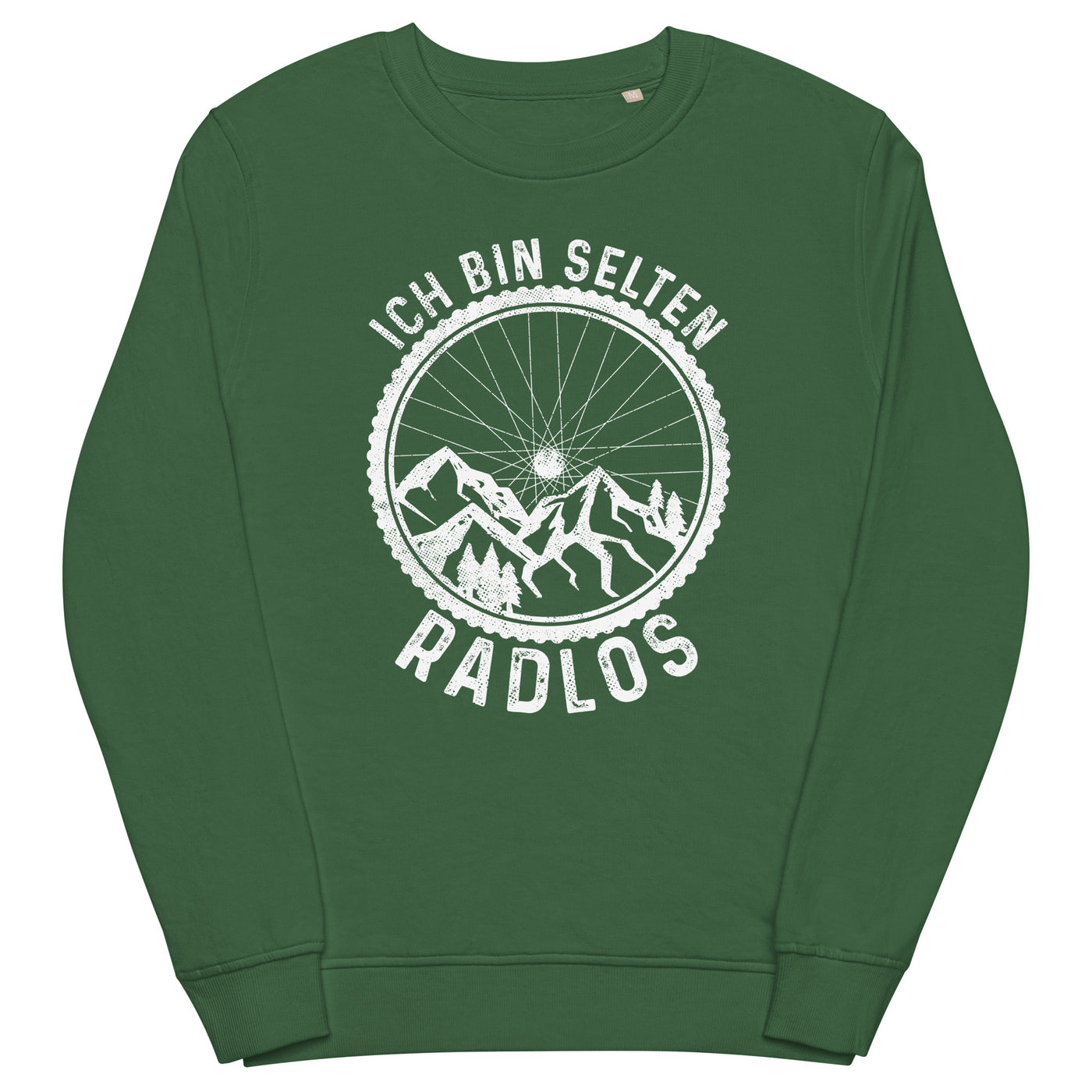 Ich bin selten radlos - Unisex Premium Organic Sweatshirt fahrrad mountainbike Bottle Green