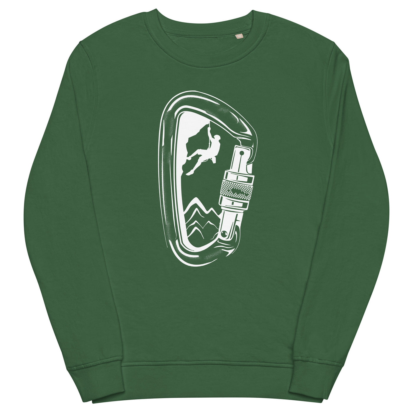 Bergsteigen im Karabiner - Unisex Premium Organic Sweatshirt klettern Bottle Green