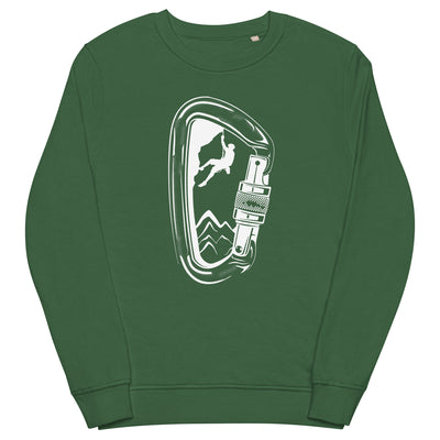 Bergsteigen im Karabiner - Unisex Premium Organic Sweatshirt klettern Bottle Green