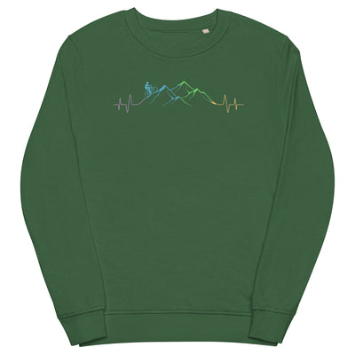 Mountainbiker auf Berg - Unisex Premium Organic Sweatshirt mountainbike Bottle Green