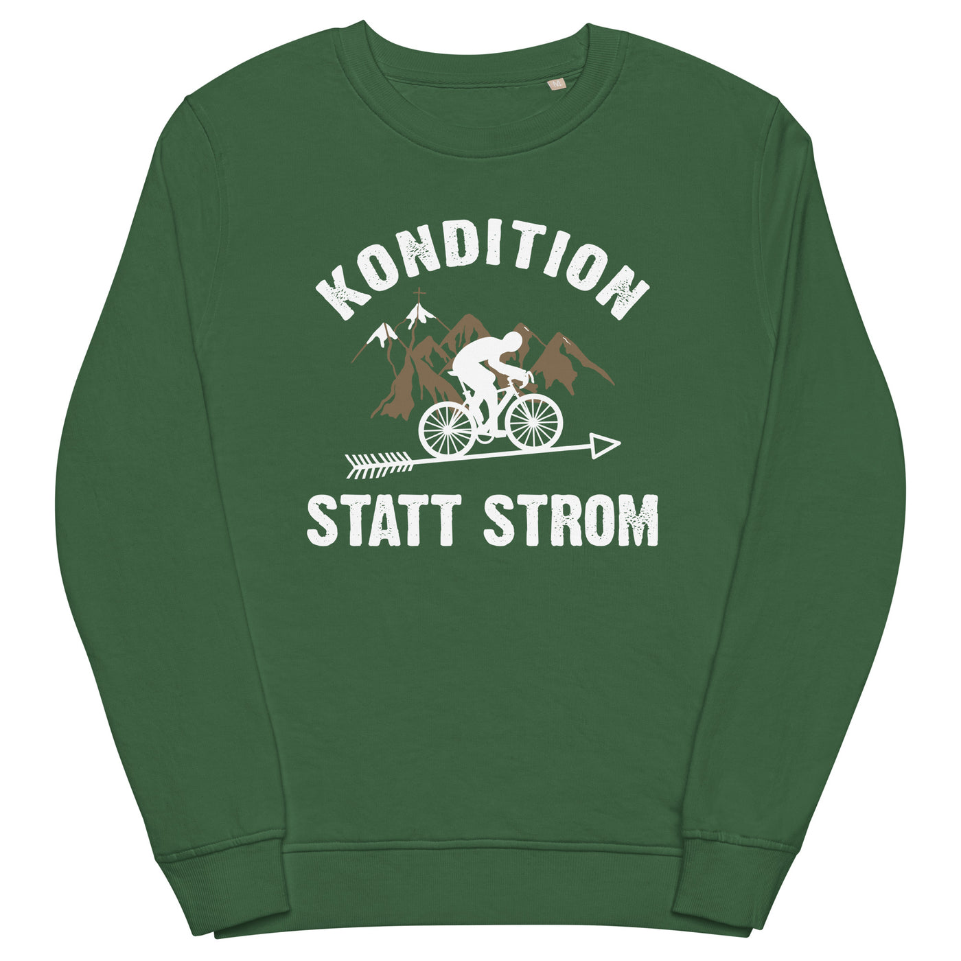 Kondition statt Strom - Unisex Premium Organic Sweatshirt fahrrad mountainbike Bottle Green