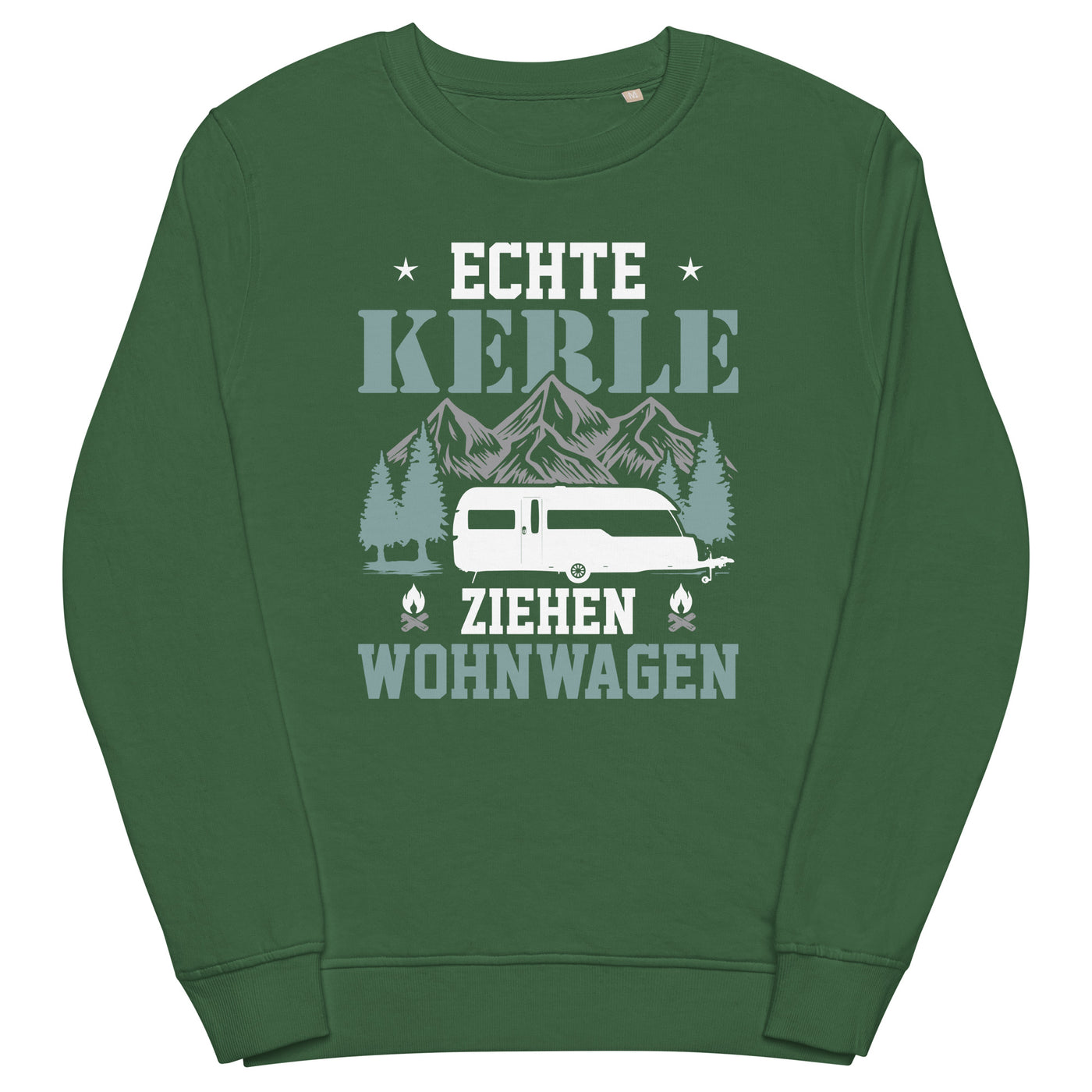 Echte Kerle ziehen Wohnwagen - Unisex Premium Organic Sweatshirt camping Bottle Green