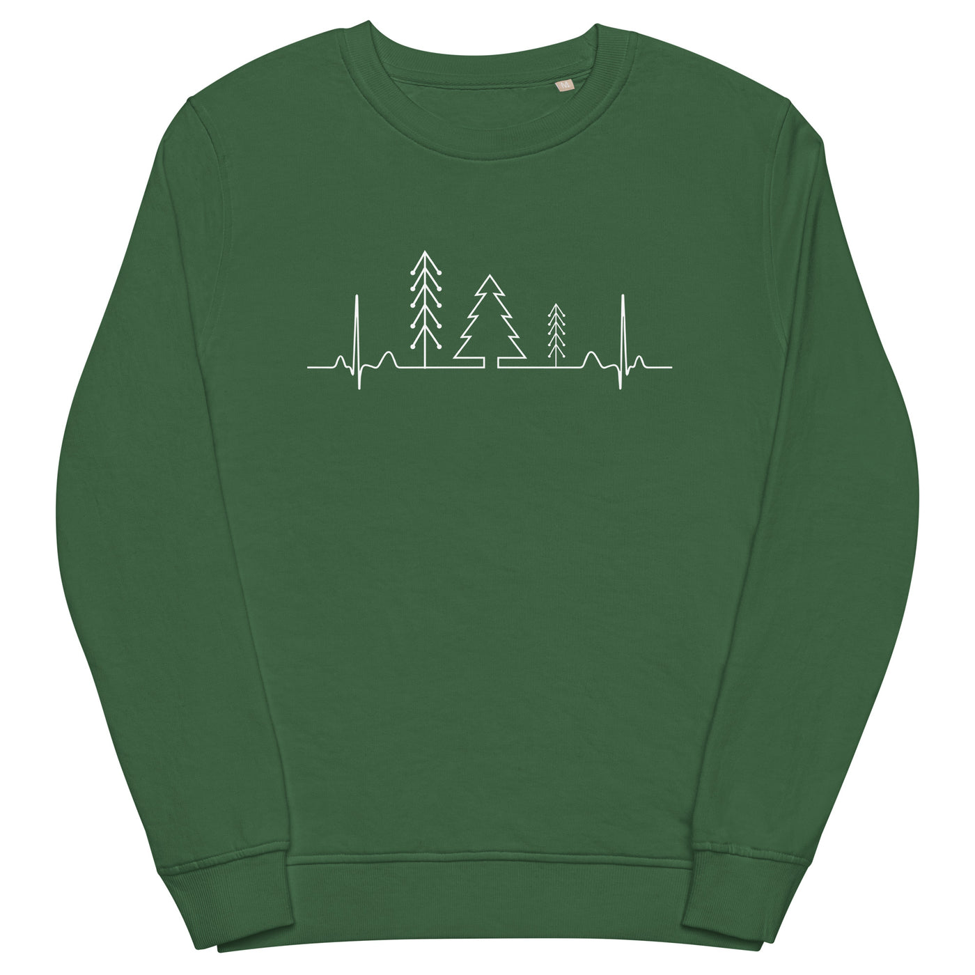 Herzschlag Wald - Unisex Premium Organic Sweatshirt camping wandern Bottle Green