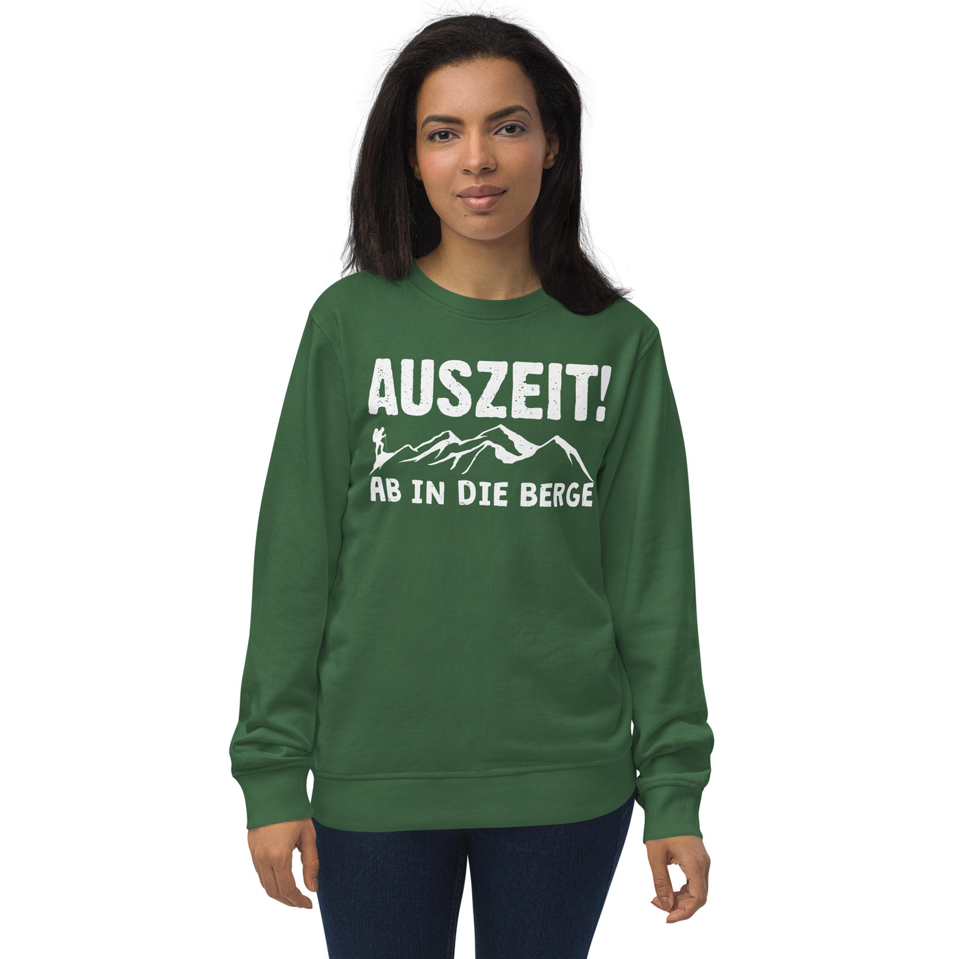 Auszeit, ab in die Berge - Unisex Premium Organic Sweatshirt berge wandern Bottle Green