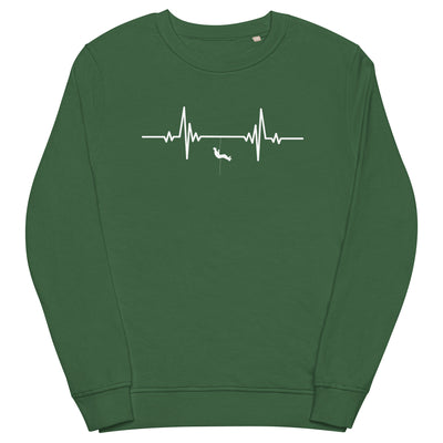 Heartbeat sport rock climbing - Unisex Premium Organic Sweatshirt klettern Bottle Green