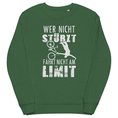 Wer nicht stürzt - fährt nicht am Limit - Unisex Premium Organic Sweatshirt mountainbike Bottle Green