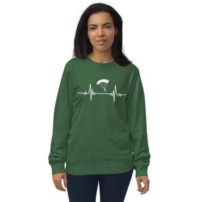 Heartbeat adventure sport of flying paragliders - Unisex Premium Organic Sweatshirt berge Bottle Green