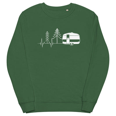 Herzschlag Wohnwagen - Unisex Premium Organic Sweatshirt camping Bottle Green