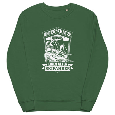 Unterschätze niemals nen alten Skifahrer - Unisex Premium Organic Sweatshirt ski Bottle Green