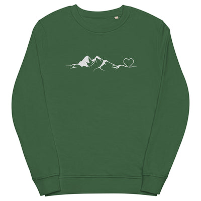 Bergverliebt - Unisex Premium Organic Sweatshirt berge klettern wandern Bottle Green