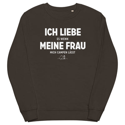 Ich Liebe Es Wenn Meine Frau Mich Campen Lasst - Unisex Premium Organic Sweatshirt camping xxx yyy zzz Deep Charcoal Grey