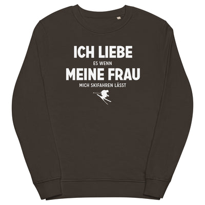 Ich Liebe Es Wenn Meine Frau Mich Skifahren Lasst - Unisex Premium Organic Sweatshirt klettern ski xxx yyy zzz Deep Charcoal Grey