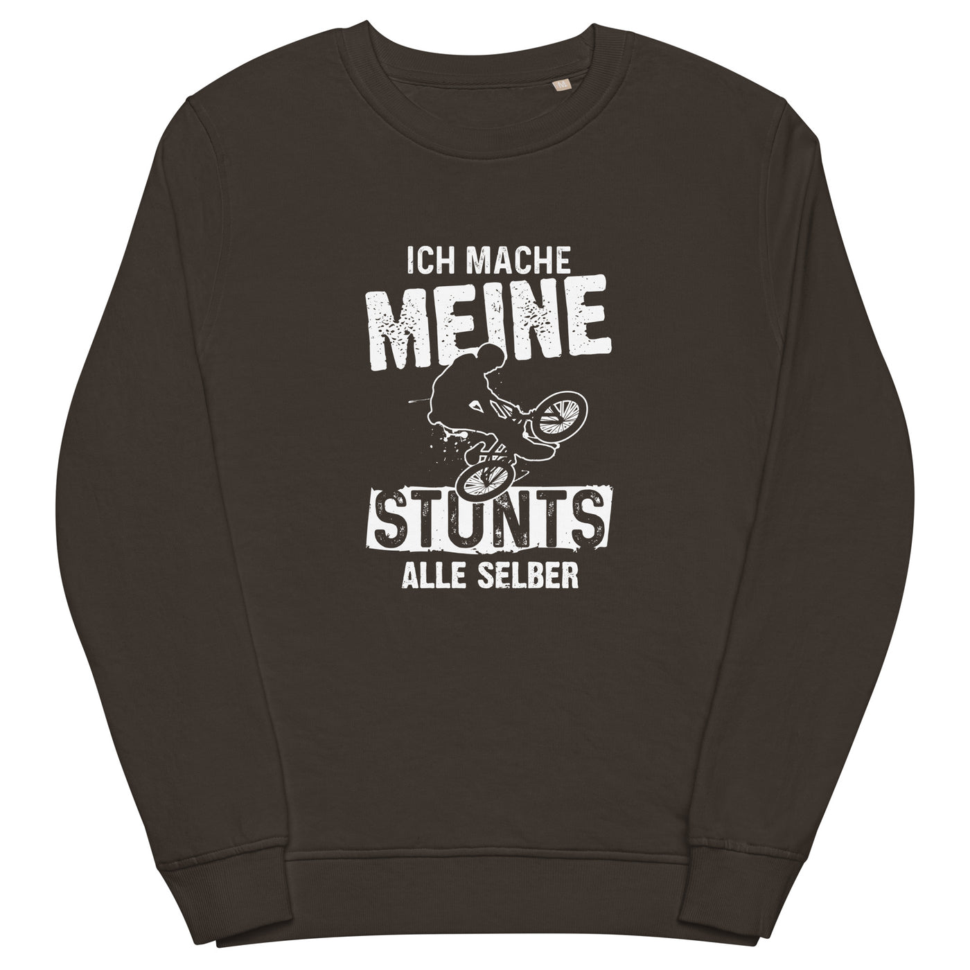 Ich mache meine Stunts alle selbst - (M) - Unisex Premium Organic Sweatshirt xxx yyy zzz Deep Charcoal Grey