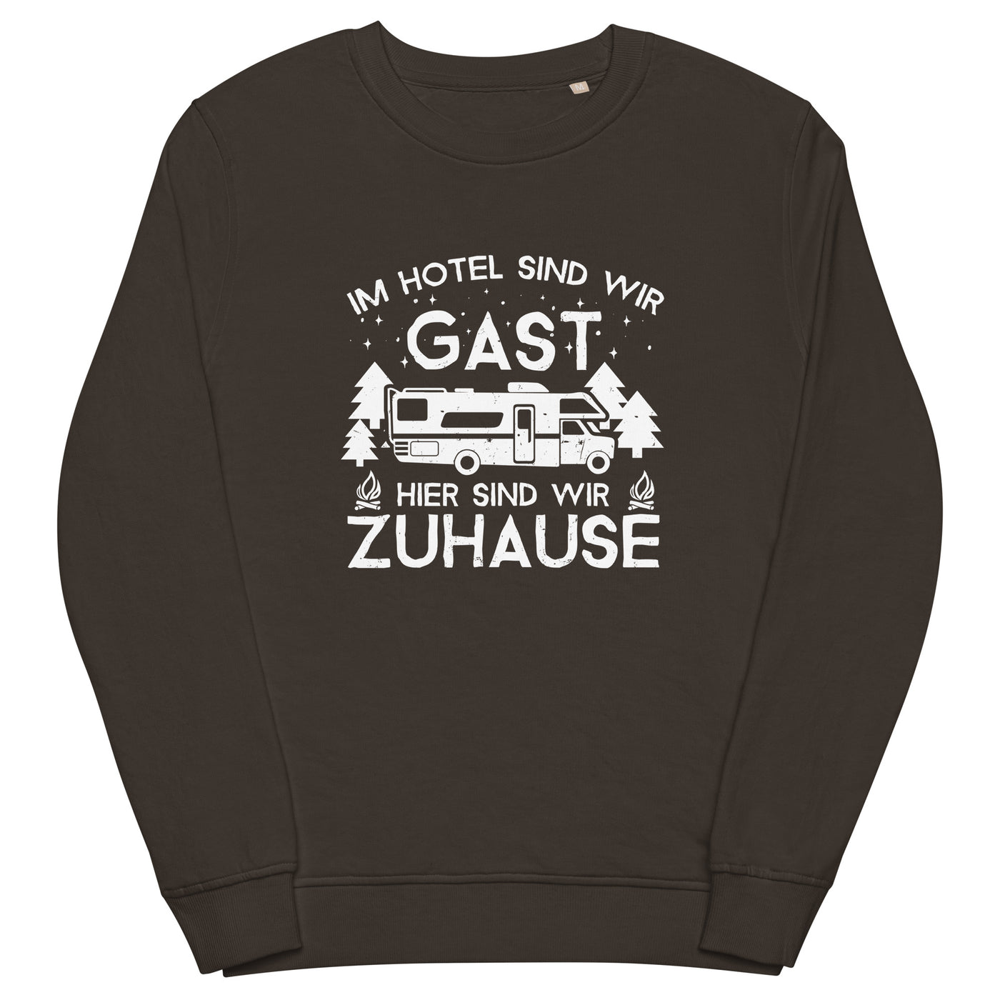 Im Hotel zu Gast - Hier zuhause - Unisex Premium Organic Sweatshirt camping xxx yyy zzz Deep Charcoal Grey