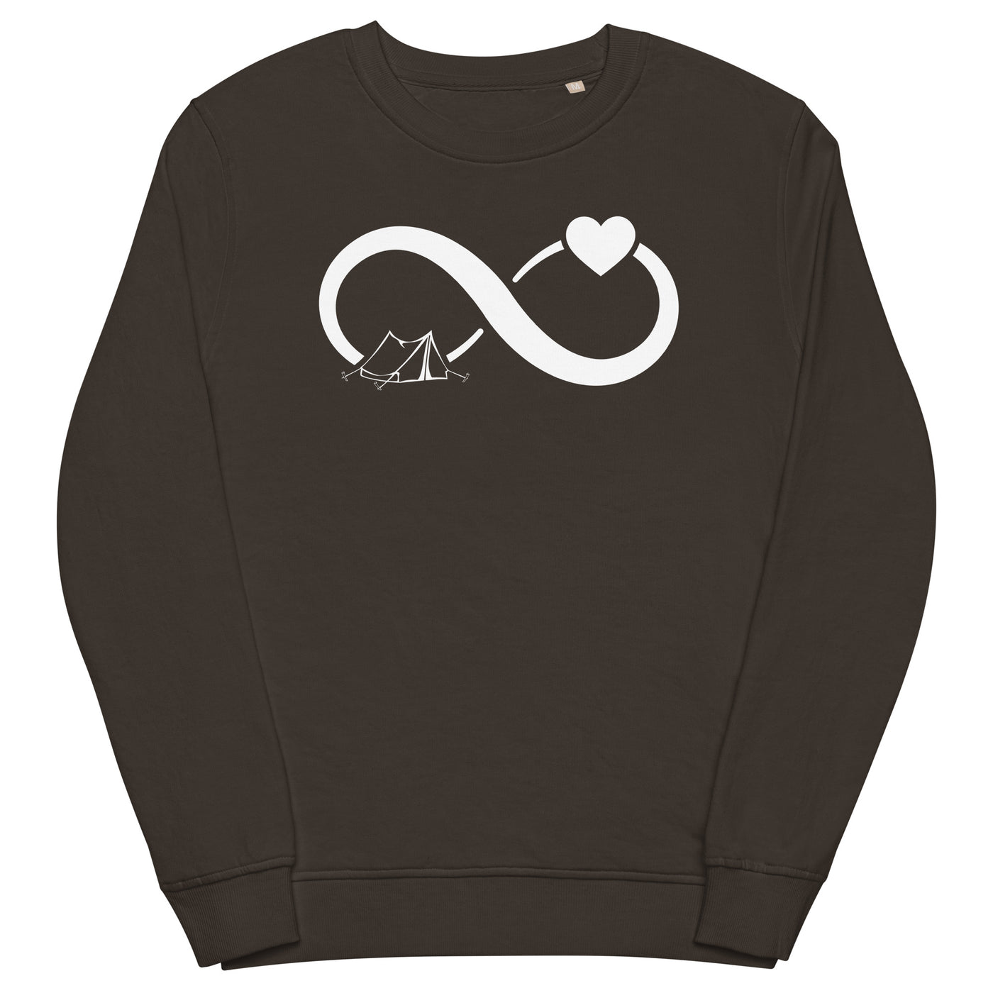 Infinity Heart and Camping 1 - Unisex Premium Organic Sweatshirt camping xxx yyy zzz Deep Charcoal Grey