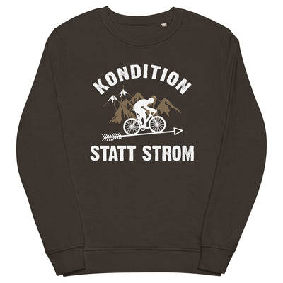 Kondition statt Strom - Unisex Premium Organic Sweatshirt fahrrad xxx yyy zzz Deep Charcoal Grey