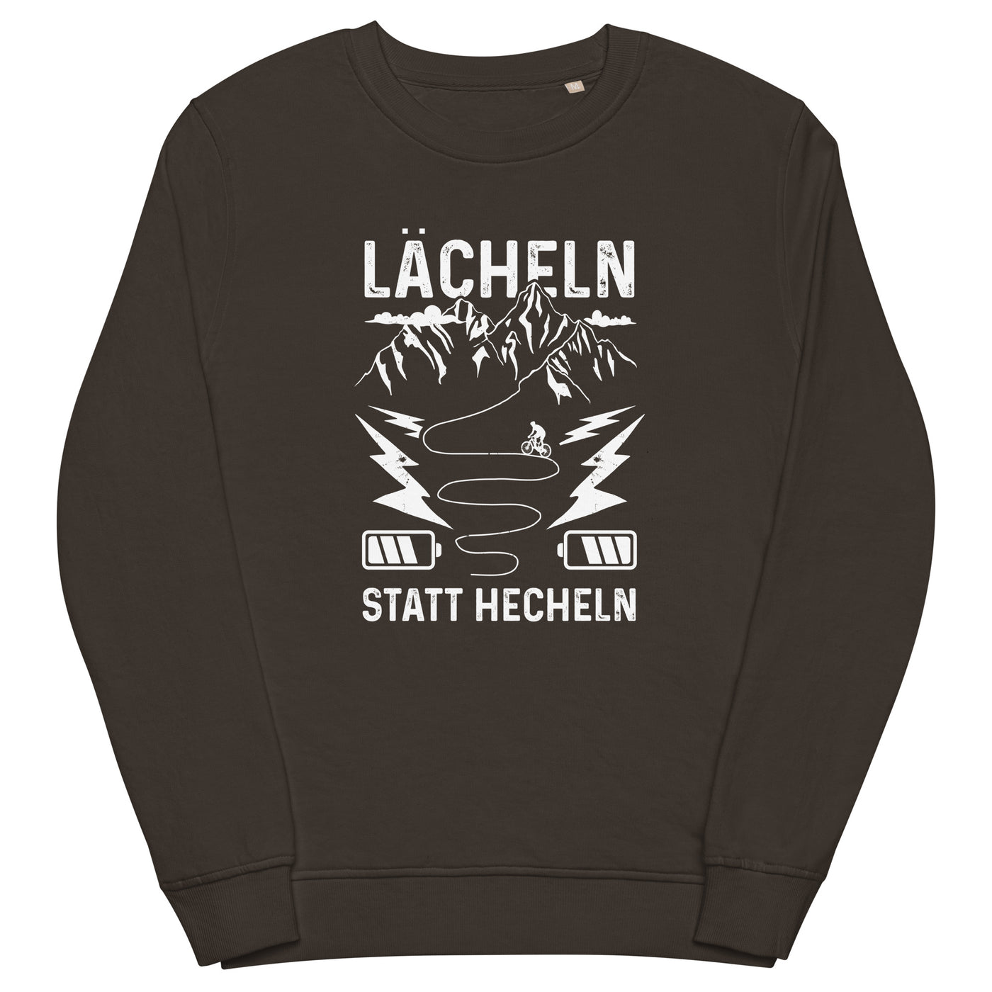 Lächeln statt hecheln - Unisex Premium Organic Sweatshirt e-bike xxx yyy zzz Deep Charcoal Grey